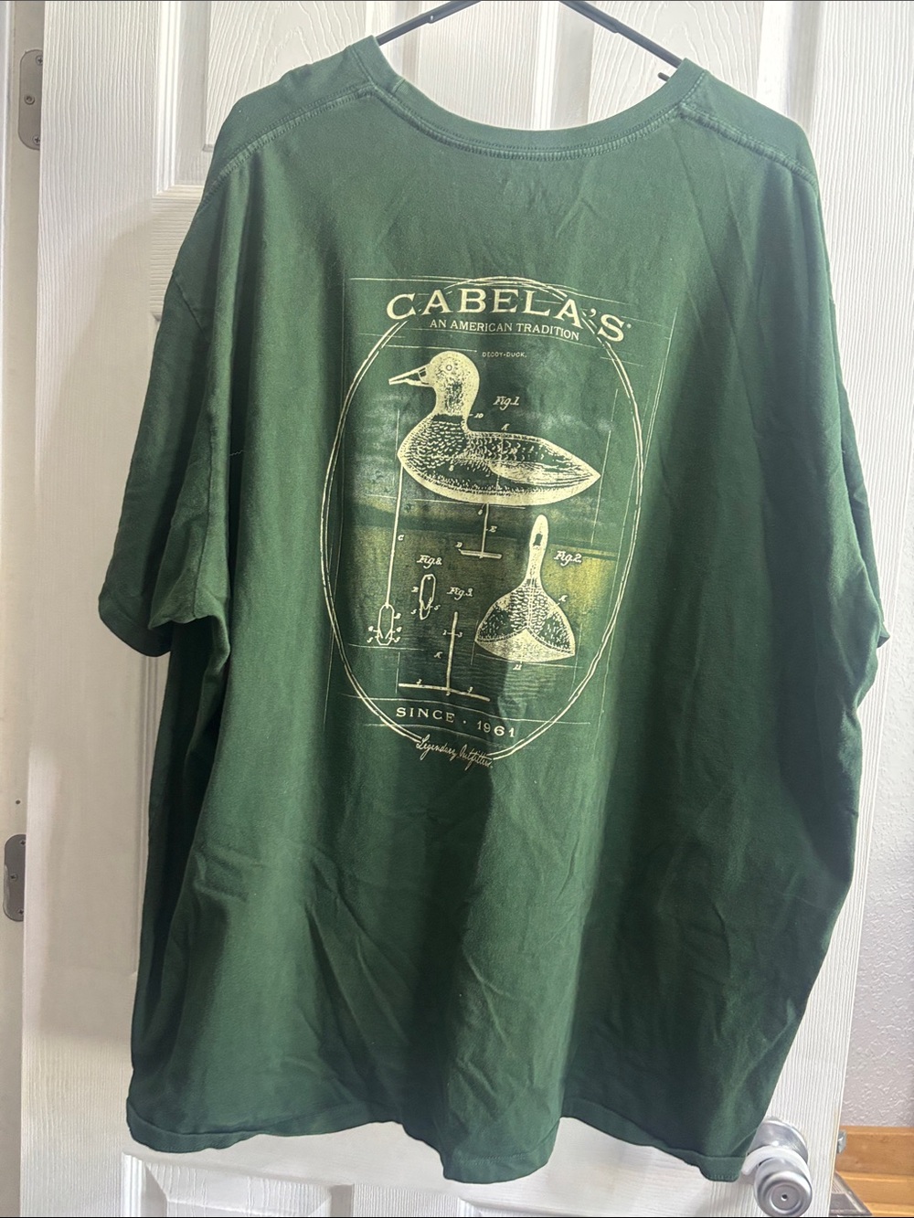 Cabela's Dark Green Short-Sleeve Graphic Tee with Duck Print